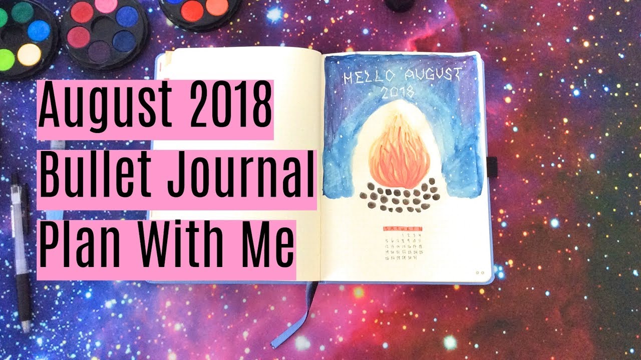 August 2018 Camping BuJo Theme // Bullet Journal Plan With Me #12
