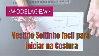 Aprenda Fazer Vestido Soltinho com Babado Gode na barra fácil de fazer - Modelagem | VIVIANE PRATES