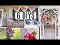 💖6 DIY DOLLAR TREE PATRIOTIC 4TH OF JULY DECOR CRAFTS 💖SUMMER FRONT PORCH DECO MESH WREATH, BANNER