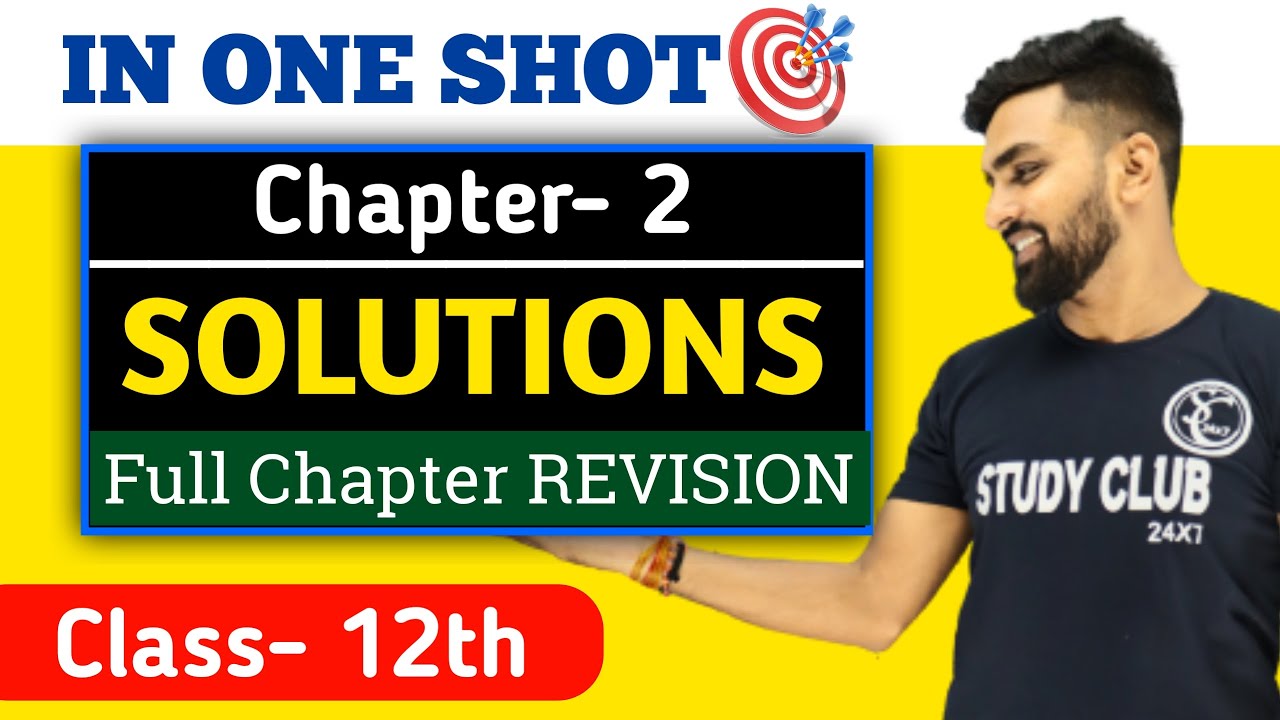 One Shot Solution Class 12th Solution One Shot Revision Compete