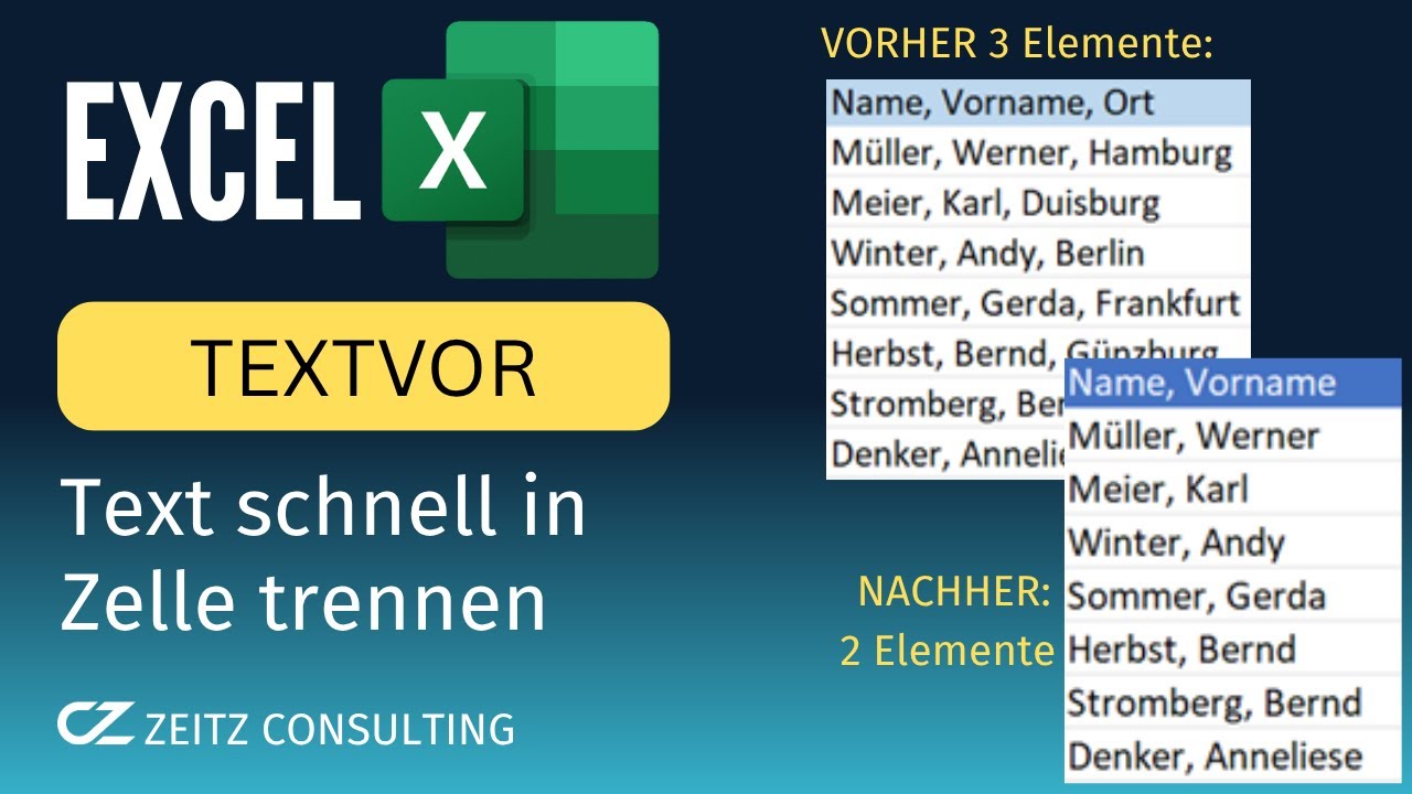 Excel Text Vor Formel