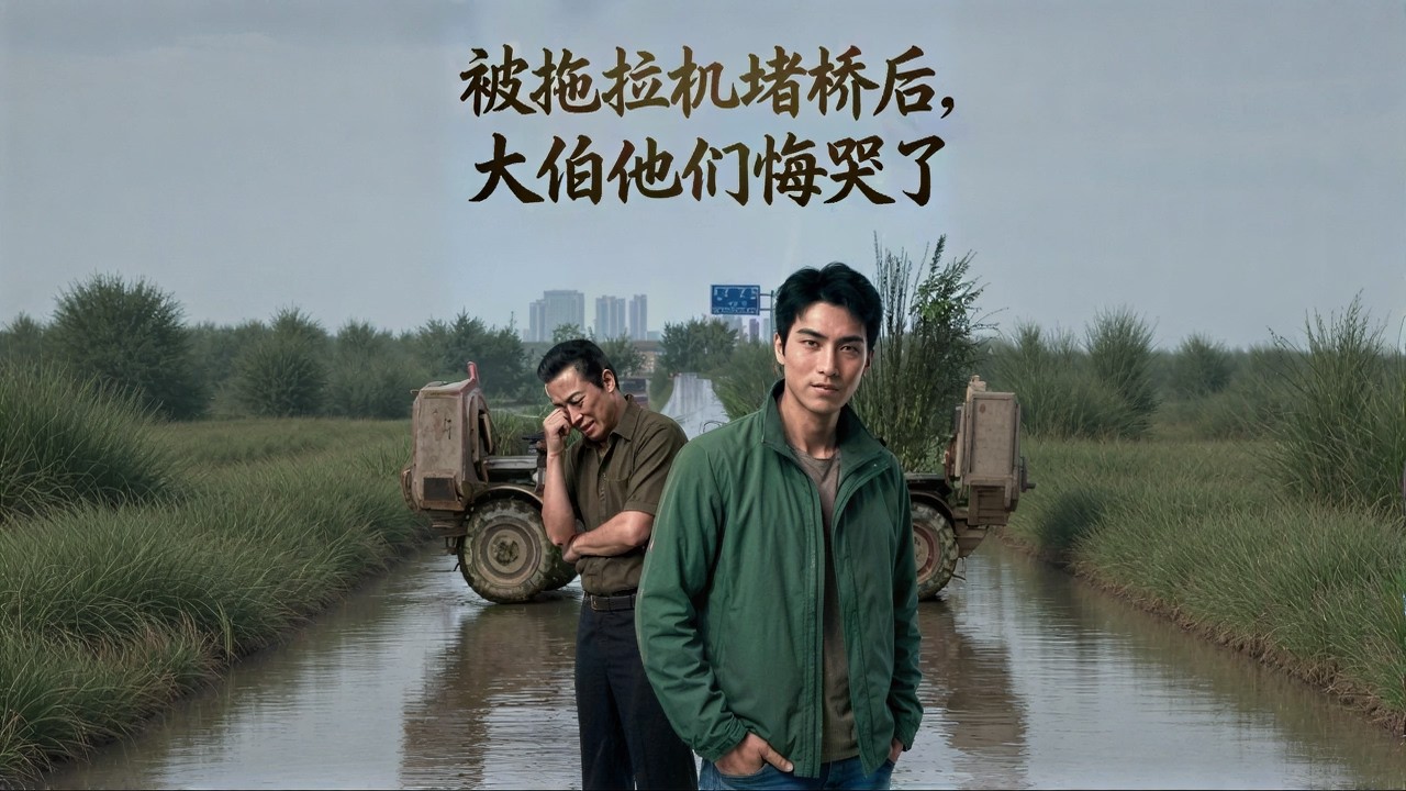 被拖拉機堵橋後，大伯他們悔哭了
