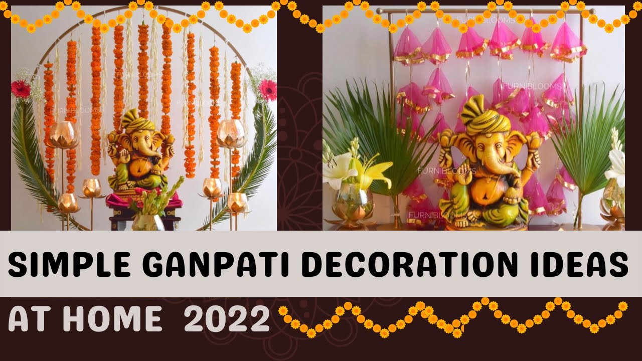 Ganpati Decoration Ideas For Home 2022 | Ganpati Bappa Decoration ...