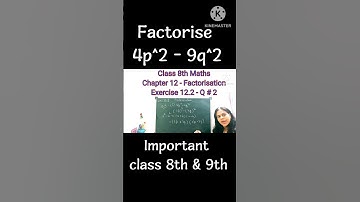 factorise 4p^2 - 9q^2 🔥 class 8th & 9th factorisation using identity 🔥 important questions