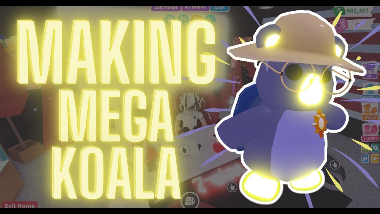 Making Mega Neon Koala For Future Giveaways In Roblox Adopt Me Youtube - team koala galaxy inverted roblox