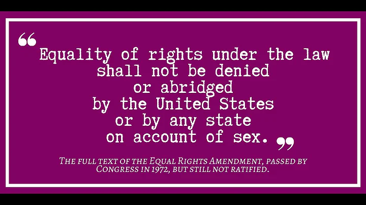 The Equal Rights Amendment is NOT part of the Constitution