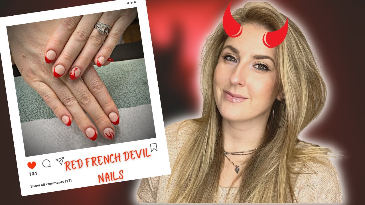 Hard Gel Infill Over Natural Nails | French Nails with a Devilish TWIST!