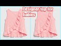 Baby top cutting and stiching, diy baby top |designer top in hindi