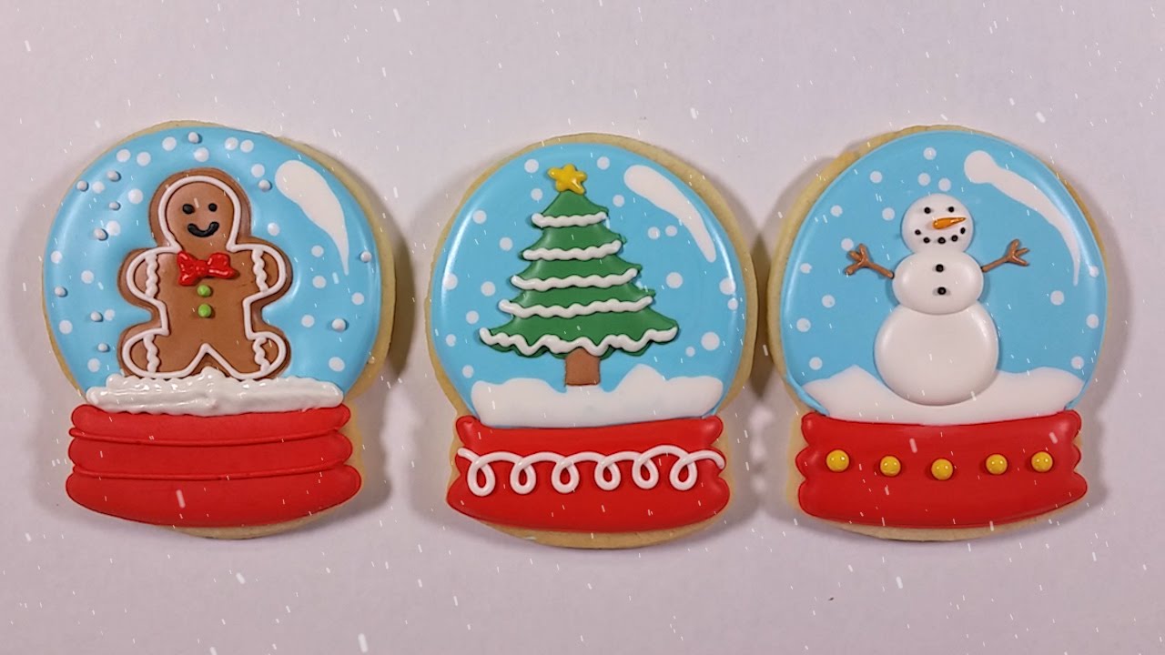 how to decorate snow globe cookies youtube snowglobe christmas