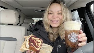 Trying Starbucks NEW Pistachio Drinks + Red Marble Loaf