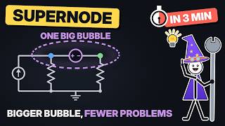 The Supernode in 3 Minutes: Just Draw a Bigger Bubble (Circuit Analysis Made Easy)