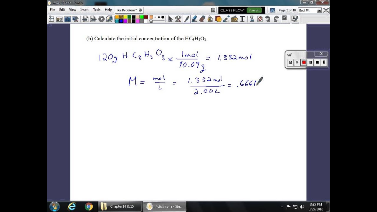 Chp 15 AP Chemistry Review Ka Problem PART1 - YouTube