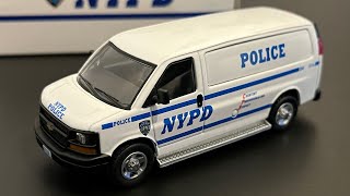 596 NYPD Chevy Express Van ￼1/64 scale
