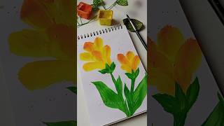 Easy ONE STROKE flower painting #shorts #art #one #satisfying