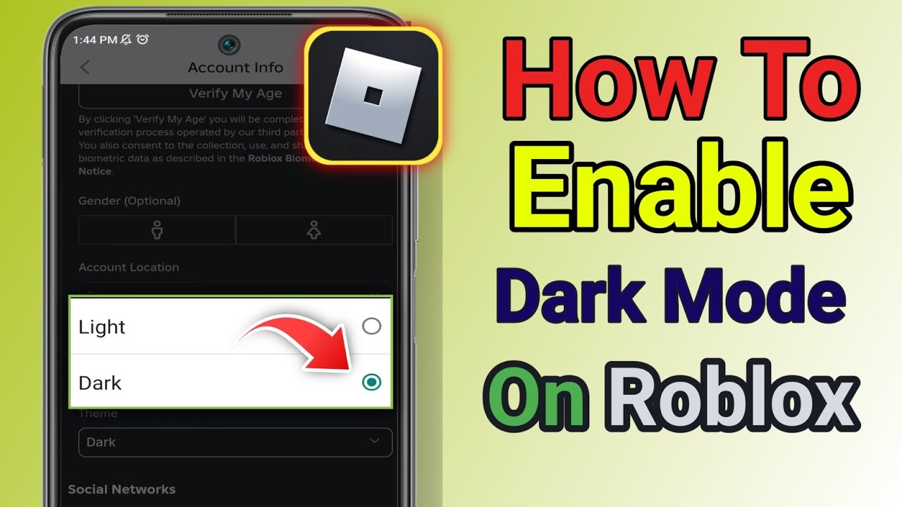 How To Enable Dark Mode On Roblox Mobile New Update How To Turn On 