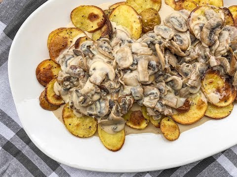 Video: Cómo Cocinar Patatas Con Champiñones En Crema
