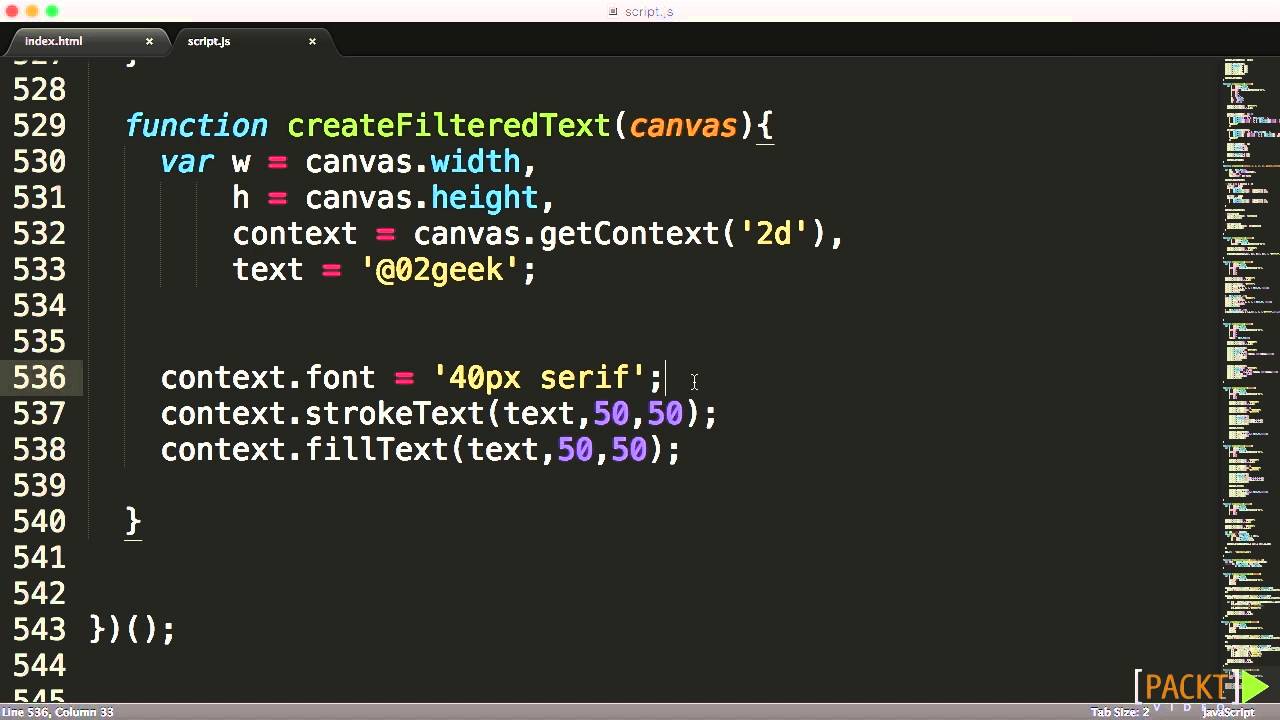 Mastering HTML5 Canvas: Working with Text | packtpub.com - YouTube