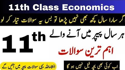 1st Year Economics Most important Questions guess 2023 from chp 8,9,10,11