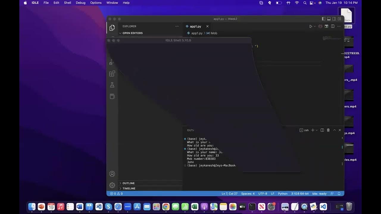 Input function in Python using VS code & Python IDLE - YouTube