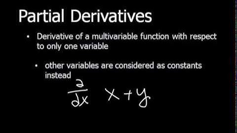 Partial Derivatives (Amy explains Math 118)