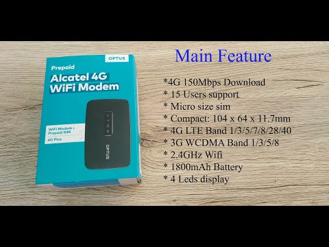 Part I: Alcatel Link Zone MW41 Optus 4G Wifi Modem