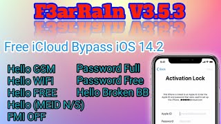 F3arRa1n V3.5.3 iCloud Bypass iOS 14.2 iPhone 6s-iPhone X (A9-A11) Fix Hello Broken BB FMI OFF