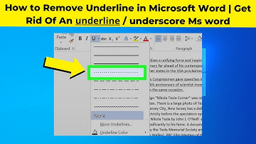 How to Remove Underline in Microsoft Word | Get Rid Of An u͟n͟d͟e͟r͟l͟i͟n͟e͟ / underscore Ms word