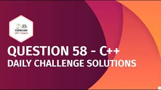 Ques 58 | Tanu and Head-bob | C++ | #CBCDailyChallenge