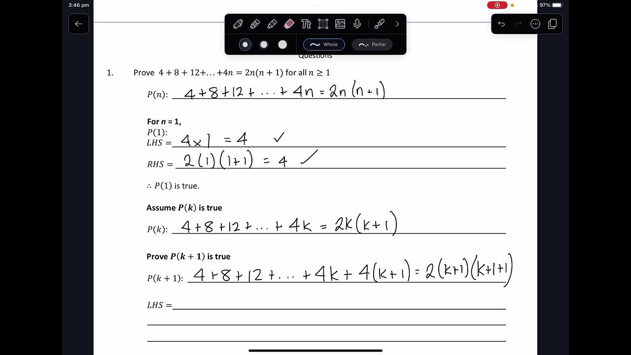 Introduction to mathematical induction and basic series youtube