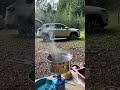 Cooking in the forest.