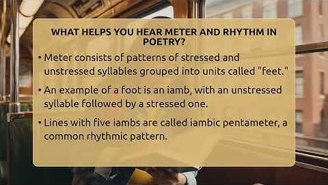 What Helps You Hear Meter And Rhythm In Poetry? - The Prose Path