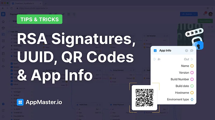 AppMaster.io Tips & Tricks: RSA Signatures, UUID v4, QR Codes & App Info