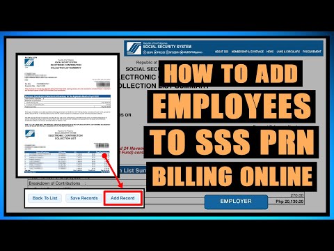 HOW TO ADD EMPLOYEES TO YOUR SSS PRN BILLING ONLINE | EMPLOYER