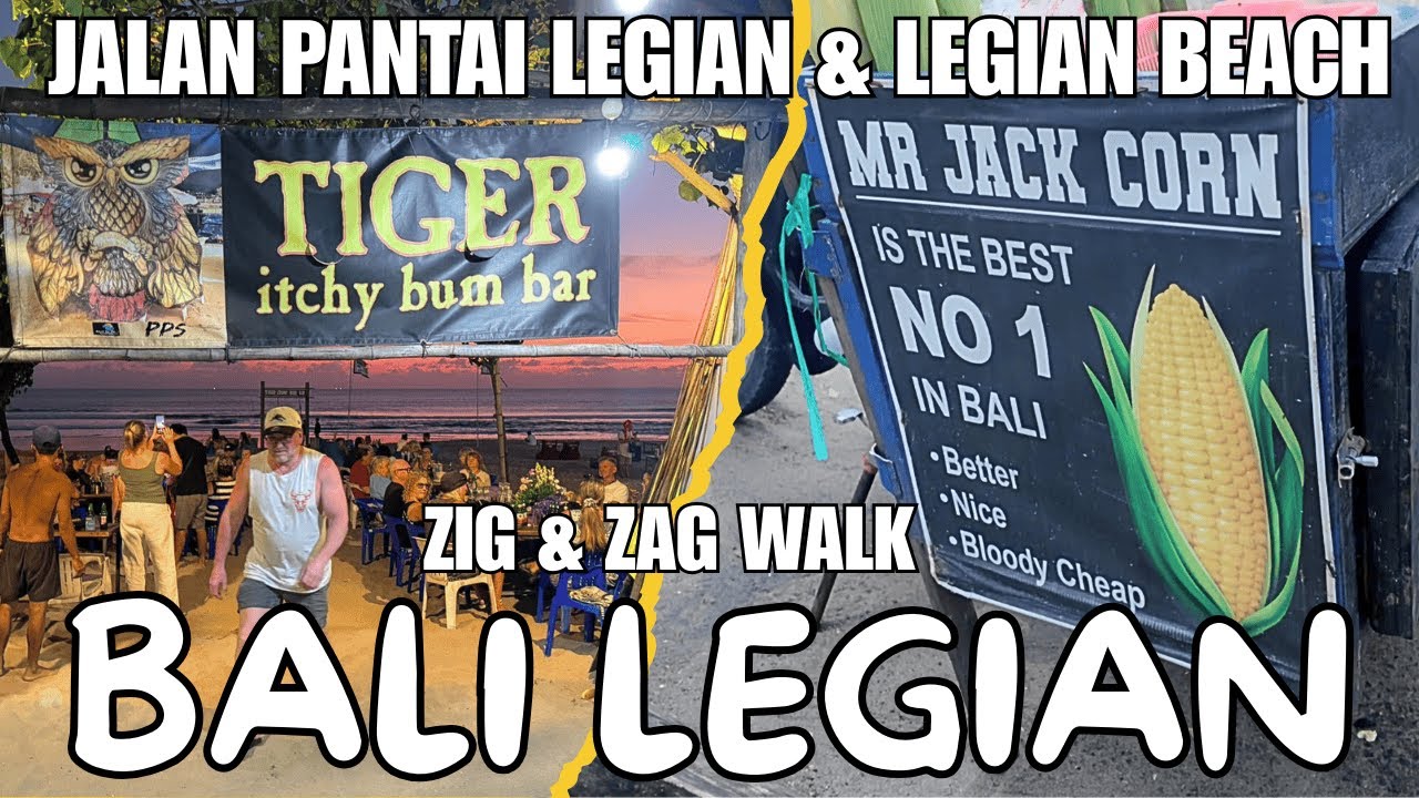 Bali Legian Beach Street Night Walking Tour Hotels & Restaurants