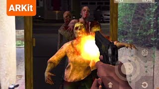 ARZombi Gameplay - Thrilling AR Zombie First-person Shooter (ARKit) screenshot 1