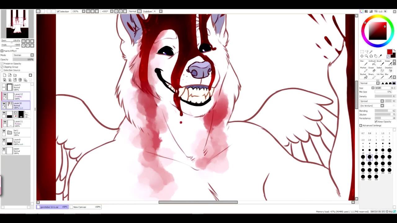 GORETOBER - TOO MUCH BLOOD [speedpaint] - YouTube