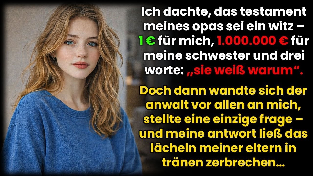 Milliardärs-Opa ließ mir 1 €, meiner Schwester 1 Mio. – Im Testament stand; „Sie weiß warum“