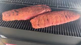 Spare ribs on the Weber Searwood.