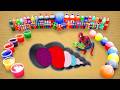 How to Make Seashell Pit from Orbeez, Giant Balls, Mtn Dew, 7UP, Fanta and Coca Cola vs Mentos
