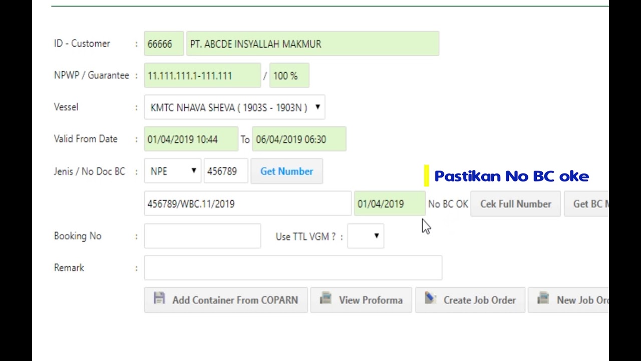 TUROTIAL ONLINE BOOKING EXPORT PT TERMINAL TELUK LAMONG