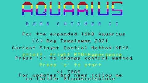 Bomb Catcher 2 - Special ROM Edition - Mattel Aquarius Game 2021