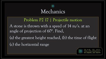 Problem PU2 17 | Projectile motion. Calculating height, H, time of flight τ, and range, χ
