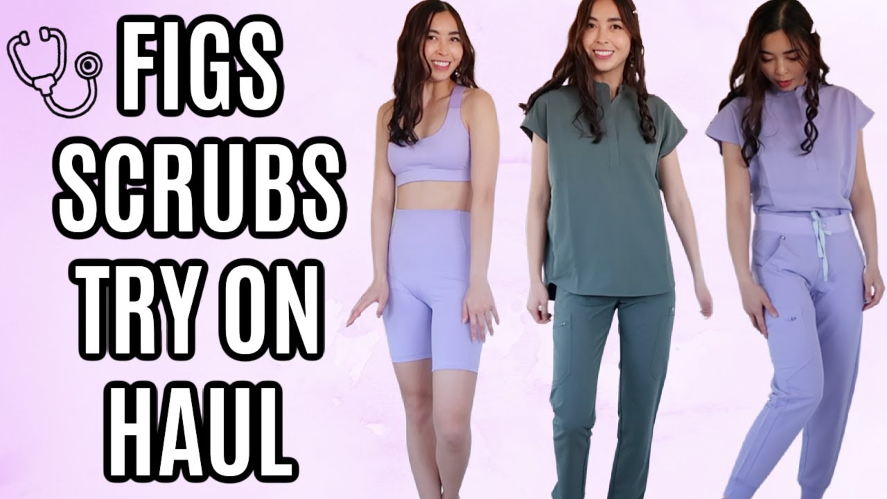 Petite Womens Wear FIGS Scrubs and Underscrub Unboxing and Try-On Haul 