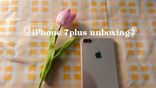 UNBOXING Iphone 7 Plus Gold 128 GB in 2020 (set up+phone cases)