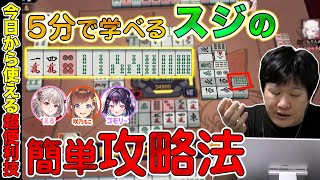 【神域リーグ】5分で分かる安全なスジと危険なスジの違い：アキレス麻雀指導Part.8【多井隆晴/える/咲乃もこ/ゴモリー】
