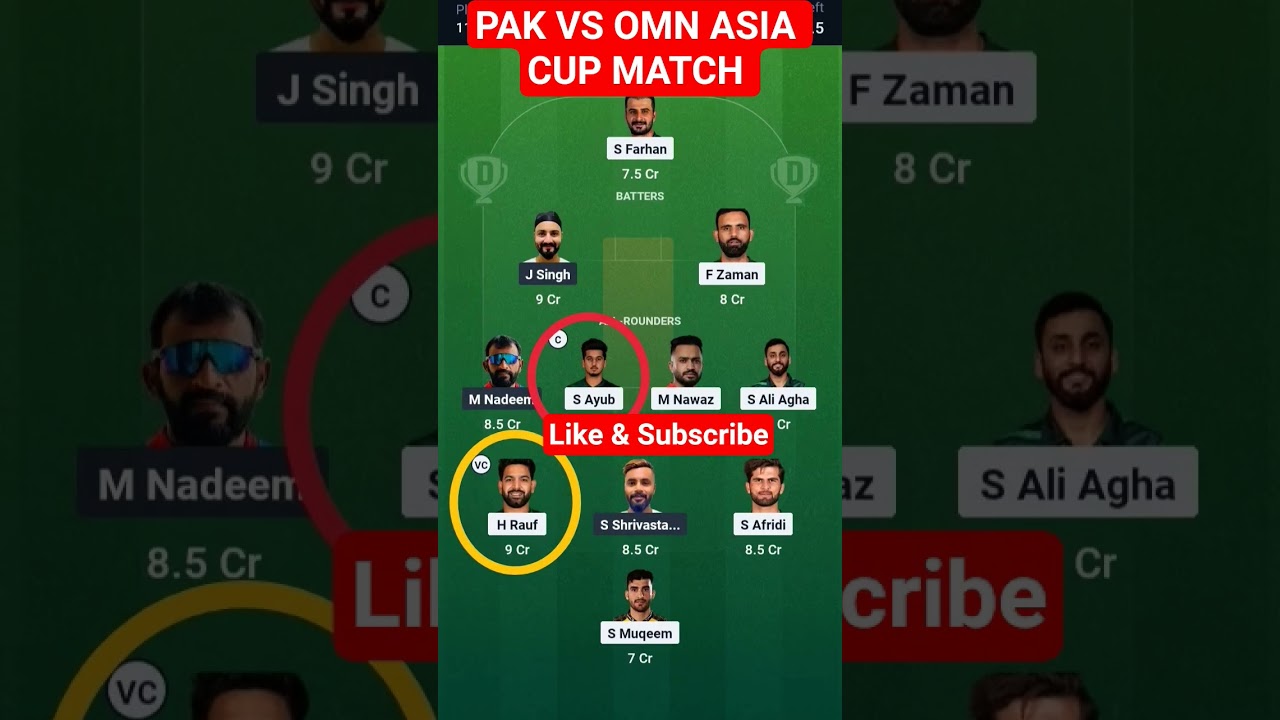 PAK VS OMN Dream11Prediction 