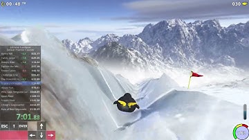 Extreme Tux Racer 0.8.0 - Default Practice Courses Any% No Game Lag - 22:08.900