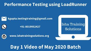 Performance Testing Using LoadRunner Day 1 . Pls call / whatsapp us on +91-8019952427 to enroll