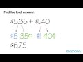 Understanding Basic Addition of Dollars and Cents