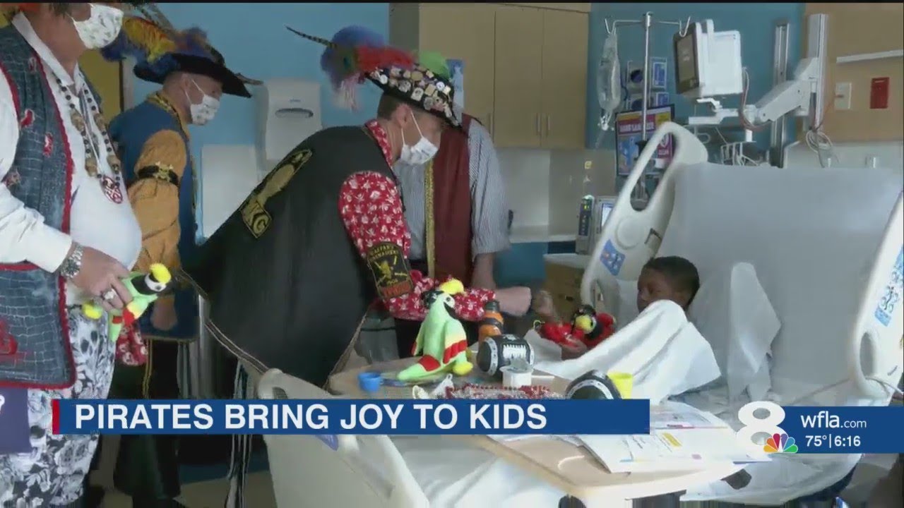 Ye Mystic Krewe of Gasparilla invade All Children's Hospital - YouTube